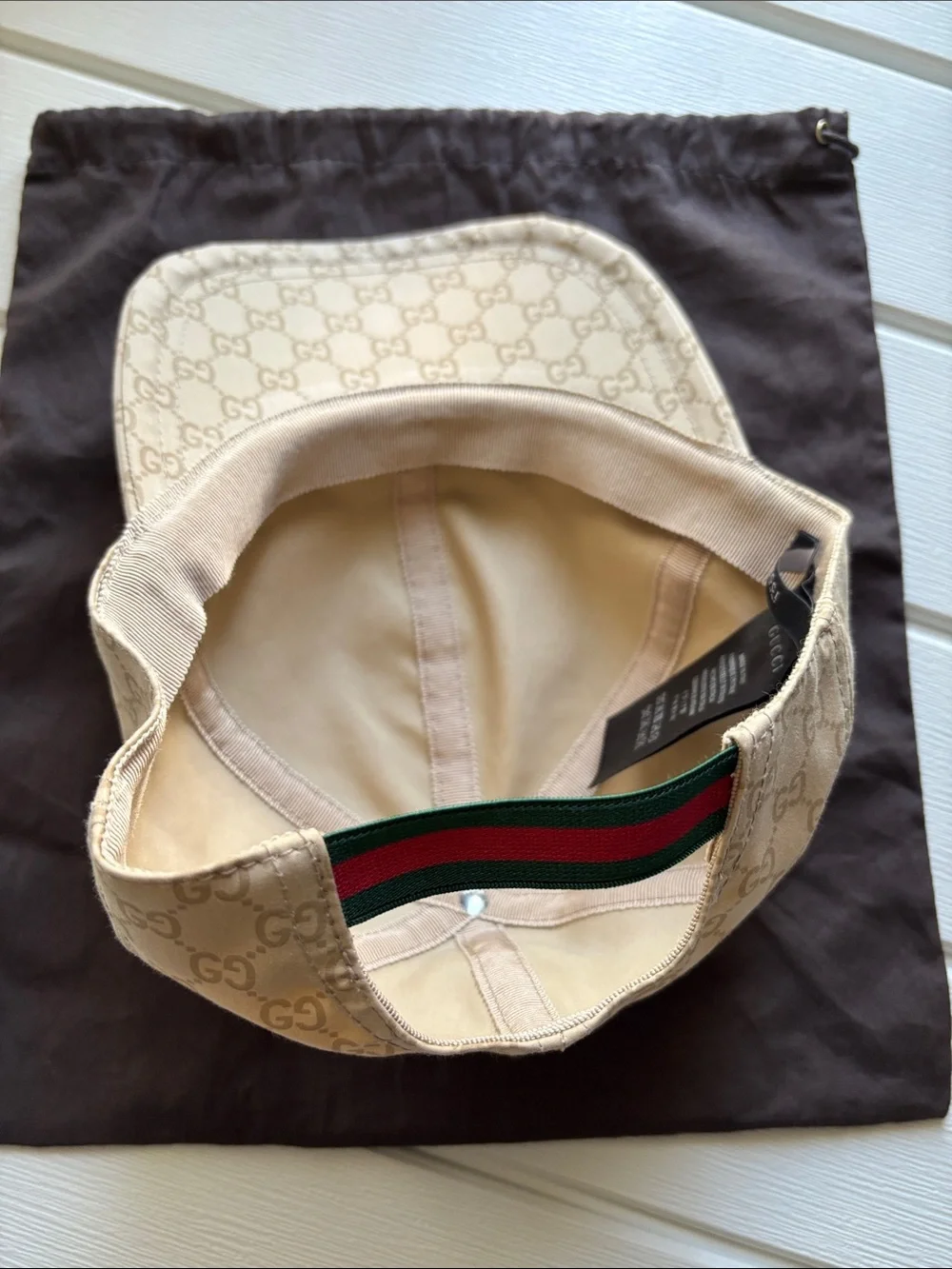 Gucci Beige GG Monogram Baseball Cap